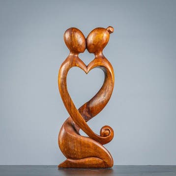 Beeldje - Heart of love - Hout
