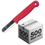 Solingen Bandstaal Mes – HACCP – Rood – RVS Lemmet 40, Ophalen of Verzenden, Nieuw, Rvs of Chroom, Los bestek