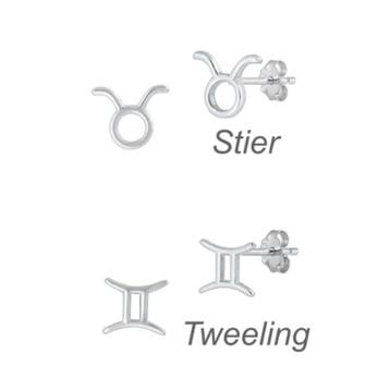Zilveren mini sterrenbeeld oorstekers, Verzenden, Nieuw, Zilver
