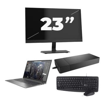 HP ZBook Firefly 15 G7 -   i7-10e  8GB  - 256GB  + 1x 23 inc, Verzenden, Refurbished, HP, SSD
