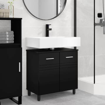 vidaXL Badkamer Waskom Zwart 60 x 35 x 60 cm Bewerkt hout, Verzenden, Nieuw