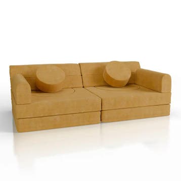 Kinderbank Kayo - Corduroy - Incl. Kussens - Geel, Kinderen en Baby's, Kinderkamer | Overige Meubels, Verzenden, Nieuw