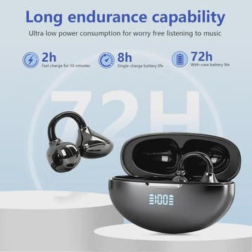 UYUXIO Clip-On Oordopjes met Microfoon - IPX7 Waterdicht & B, Verzenden, Nieuw