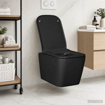 vidaXL Hangtoilet Keramiek Zwart, Verzenden, Nieuw