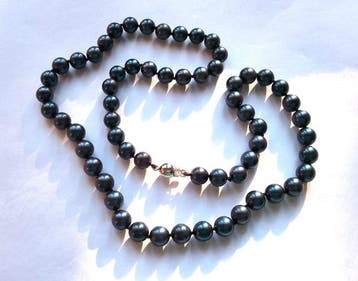 Zonder minimumprijs - Kralensnoer 18 kt witgoud -