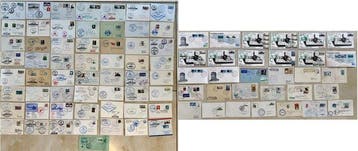 Wereld 1983/1991 - Kavel van 88 enveloppen/kaarten naar/van, Gestempeld