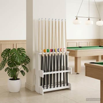vidaXL Biljartkeu standaard Bewerkt hout 60 x 35 x 60 cm Wit, Verzenden, Nieuw