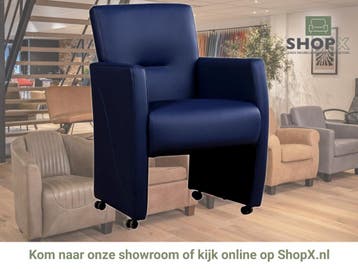 Leren eetkamerstoel Pleasure - Toledo Kobalt (blauw) - Met, Huis en Inrichting, Stoelen, Eigentijds, Modern, Blauw, Nieuw, Leer