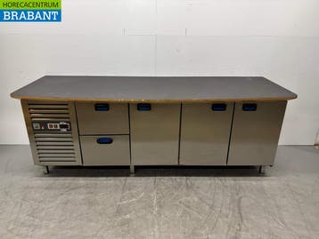 RVS Ifo Kampri Koelwerkbank 3 deuren en 2 laden 242 cm 230V, Ophalen of Verzenden, Gebruikt