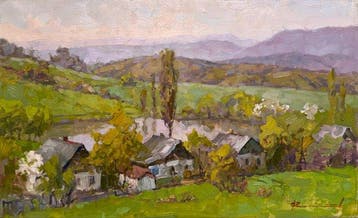 Sergei Flitov (1964) - Lac de montagne en Crimée - Vallée au