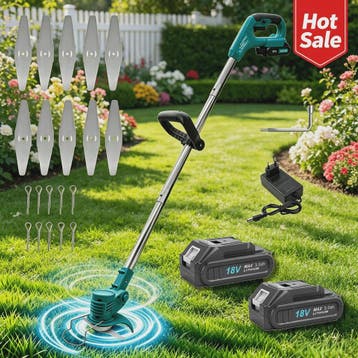 Accu Grastrimmer met Verstelbare Kop - Snoerloos en Lichtgew, Verzenden, Nieuw