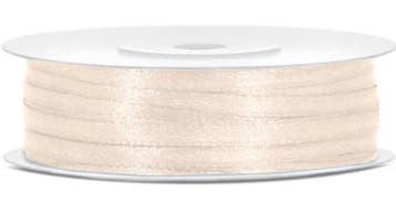Satijn lint licht crème/beige 3 mm breed en 50 meter lang, Hobby en Vrije tijd, Naaien en Fournituren, Verzenden, Nieuw, Lint, Band of Elastiek