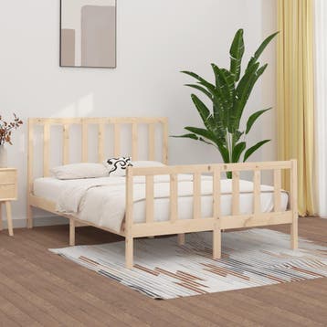 vidaXL Bedframe massief hout 120x190 cm, Bruin, Verzenden, Nieuw, 190 cm of minder