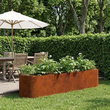 vidaXL Verhoogd Tuinbed weervast staal 200 x 40 x 40 cm, Verzenden, Minder dan 60 cm, Nieuw, Metaal