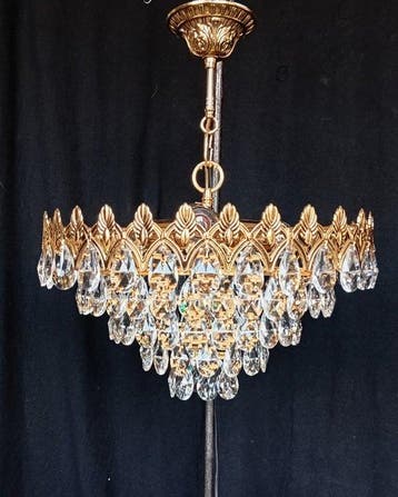 Kroonluchter - Kristal, Messing - Lustre tranen