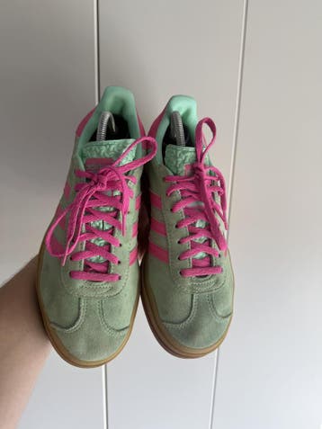 Adidas Gazelle Bold – Groen/Roze – Maat 39, Sneakers of Gympen, Roze, Gedragen, Verzenden