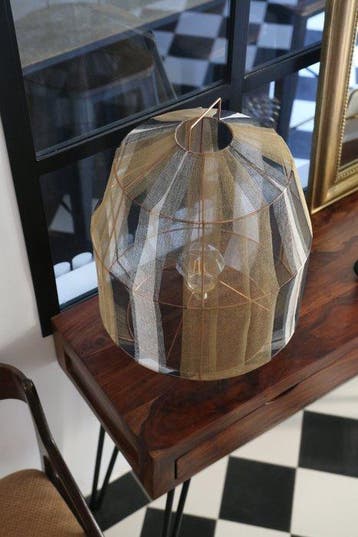 Lamp - Koper, Katoen - Lantaarn - Jean Dange, Nieuw