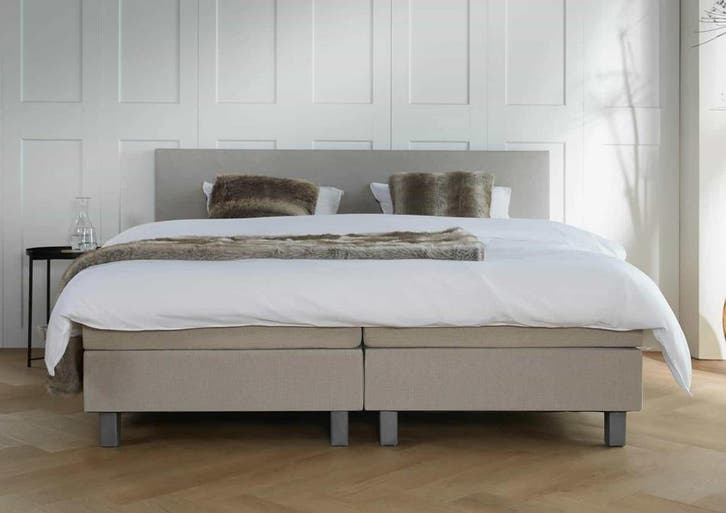 ACTIE! Boxspring Venetië 180 200 Beige, Huis en Inrichting, Slaapkamer | Boxsprings, 180 cm, 200 cm, Beige, Tweepersoons, Nieuw