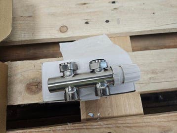 Riko thermostatisch 3/4 onderblok recht geborsteld staal, Ophalen of Verzenden, Nieuw, Overige typen