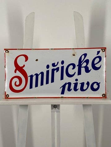 Smiické pivo - Emaille plaat - 50x25cm - Gemaakt van een