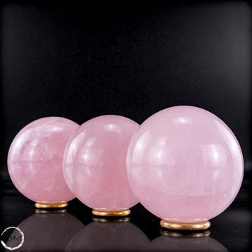 Natuurlijke rozenkwarts-set – – 3 prachtige, Verzamelen, Mineralen en Fossielen