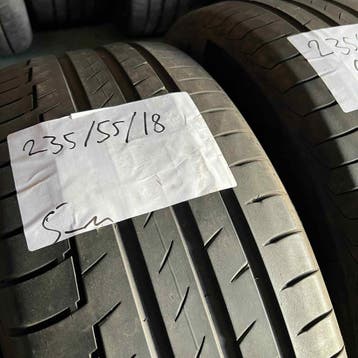2 x Continental PremiumContact 6 235-55-18 Zomerbanden 5mm, 18 inch, Gebruikt, Ophalen of Verzenden, 235 mm