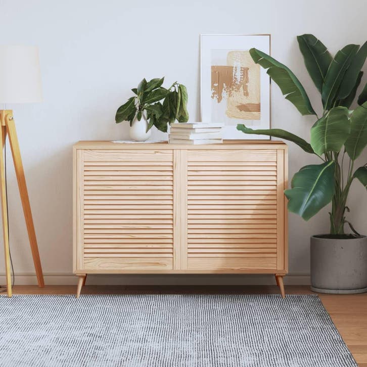 vidaXL Kastdeuren met lamellen 2 st 69x59,4 cm massief, Huis en Inrichting, Kasten | Overige, Nieuw, Verzenden