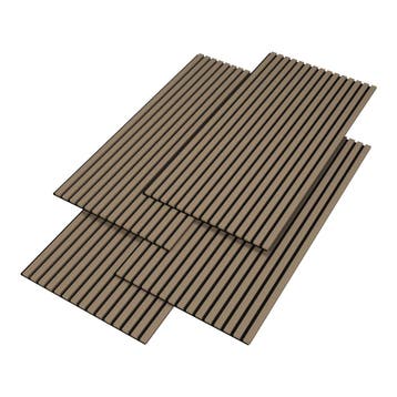 Akoestisch Wandpaneel Vang set van 8 mdf 5,76 m² walnootkleu, Verzenden, Nieuw