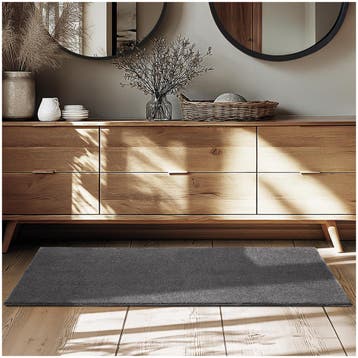 Kortpolig vloerkleed Soft Zone - 80 x 150 cm, antraciet, Verzenden, Nieuw