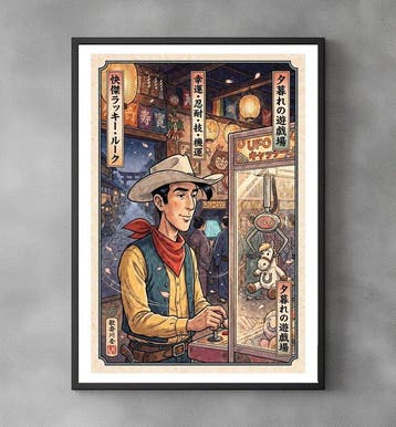 Sato Hageshi - Kyoto Game Night – Lucky Luke - Pop Art -, Nieuw in verpakking