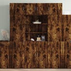 vidaXL Opbergkast 80x42,5x225 cm bewerkt hout gerookt, Huis en Inrichting, Kasten | Buffetkasten, Minder dan 50 cm, 75 cm of meer
