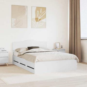 vidaXL Bedframe met lade met opslag Wit 160 x 200 cm, Verzenden, Nieuw, Wit, Hout