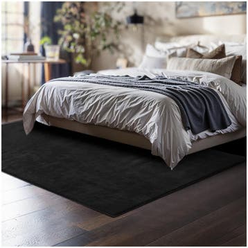 Kortpolig vloerkleed Soft Zone - 120 x 170 cm, zwart, Verzenden, Nieuw