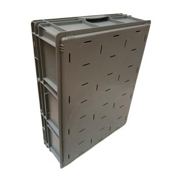 Stapelbak met scharnierdeksel, 800x600x230 mm, euronorm met, Gebruikt, 60 cm of meer, Minder dan 35 cm, Bak of Kist