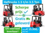 Voorraad heftrucks, gratis bezorgd, 1, 2.5, 3, 3.5T vanaf:, Heftruck, Elektrisch, 2000 tot 3000 kg, Verzenden