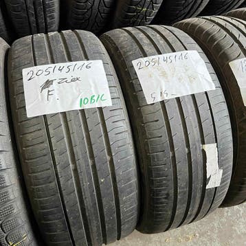 2 x Falken Ziex 205-45-16 Zomerbanden 5,5mm, Auto-onderdelen, Gebruikt, 16 inch, Band(en), Personenwagen