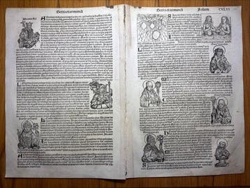Hartmann Schedel / Verlag Koberger Nürnberg - 2 Blätter