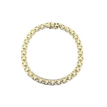 Gouden gourmet schakelarmband, Ophalen of Verzenden, Gebruikt, Goud, Goud