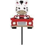 Taarttopper Zebra in Safari Auto 10x8cm, Verzenden, Nieuw