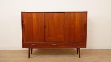 Vintage highboard | Wandkast | Teak | 154 cm, Huis en Inrichting, Ophalen of Verzenden, Nieuw