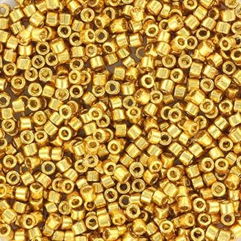 c.a. 5 gram Miyuki delicas 11/0 -  Duracoat galvanized gold, Hobby en Vrije tijd, Ophalen of Verzenden, Nieuw, Kraal