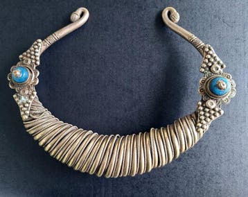 Turquoise - Zilver - Torc - Draaimoment, Antiek en Kunst