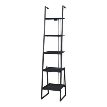 Staand rek Storfjord ladderplank 183,5x40x40 cm zwart [en.ca, Huis en Inrichting, Kasten | Boekenkasten, Verzenden, Nieuw