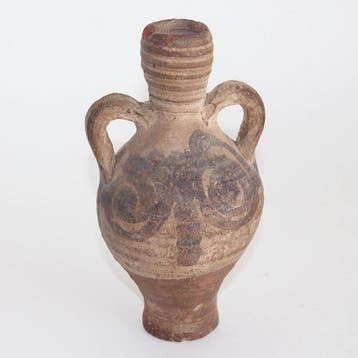 Byzantijns Terracotta Kruik - 17 cm - Kruik met twee oren, Antiek en Kunst