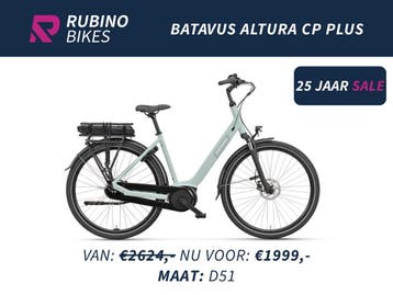 BATAVUS ALTURA CP PLUS - €625 KORTING - BOSCH E-BIKE, Fietsen en Brommers, Elektrische fietsen, Ophalen, Batavus, Nieuw, 51 tot 55 cm
