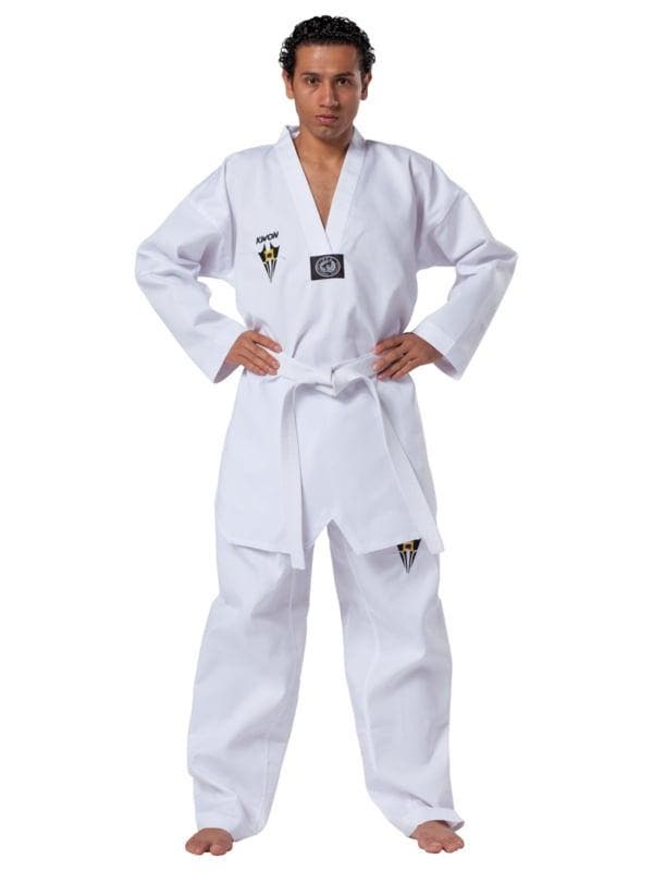KWON Taekwondo Pak / Dobok Starfighter witte V-hals, Sport en Fitness, Vechtsporten en Zelfverdediging, Vechtsportpak, Nieuw, Taekwondo