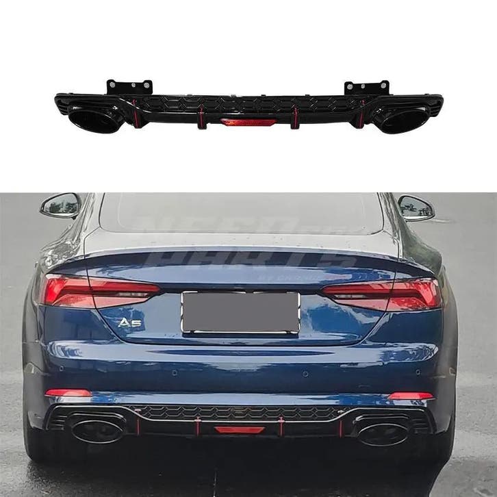 LED Diffuser With Black Exhaust Tips Voor Audi A5 S Line/S5, Auto-onderdelen, Carrosserie en Plaatwerk, Ophalen of Verzenden