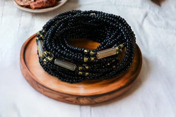 3 in 1 Waist Beads / Afrikaanse Heupketting - IYORE- Zwart (, Ophalen of Verzenden, Nieuw