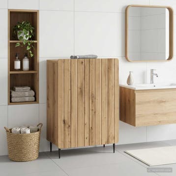 vidaXL Badkamer Opbergkast ZWOLLE Artisanaal eiken 59,5 x 31, Verzenden, Nieuw
