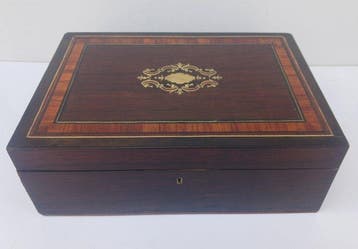 Grand coffret boite à bijoux en marqueterie Boulle époque